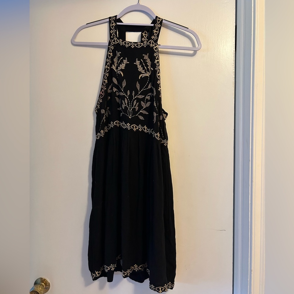 Urban Outfitters Westerly Embroidered High Neck Mini Dress
